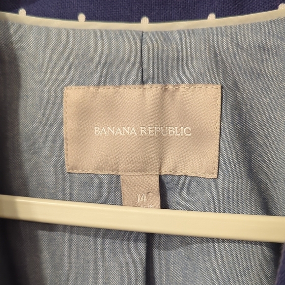 Banana Republic Navy Polka Dot‎ Blazer size 14 - Picture 3 of 9